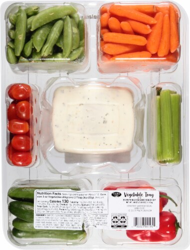 Taylor Farms Everything Seasoned Ranch Dip Vegetable Tray Perspective: back