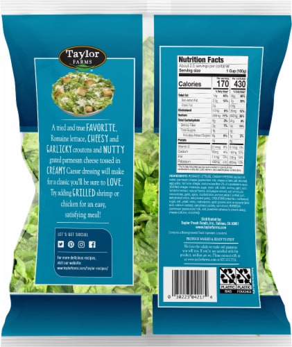 Taylor Farms® Everyday Caesar Salad Kit Bag Perspective: back
