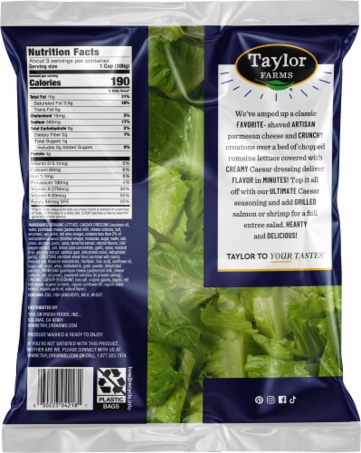 Taylor Farms® Ultimate Caesar Salad Kit Bag Perspective: back
