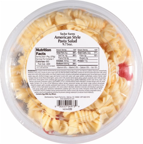 Taylor Farms Chicken American Style Pasta Salad Perspective: back