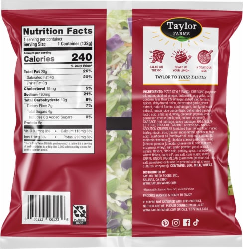 Taylor Farms® Pizza Ranch Mini Chopped Salad Kit Perspective: back