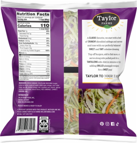 Taylor Farms® Coleslaw Kit Perspective: back