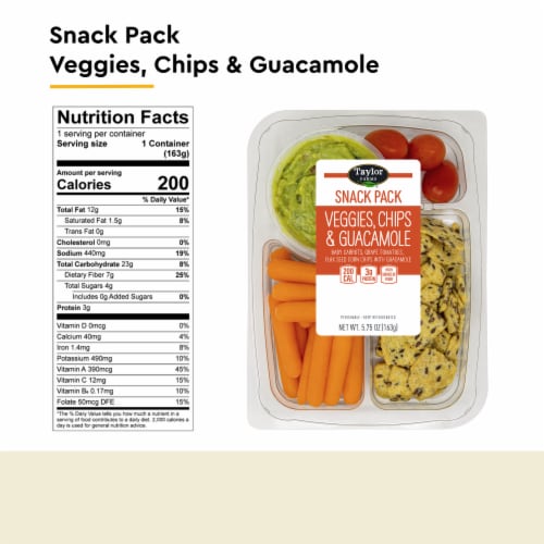 Taylor Farms® Veggies Chips & Guacamole Snack Tray Perspective: back