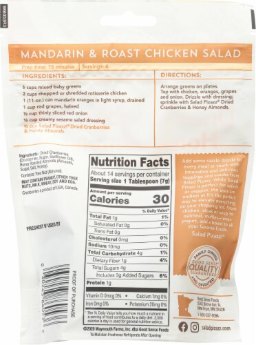 Good Sense® Salad Pizazz!® Dried Cranberries & Honey Almonds Salad Toppings Perspective: back