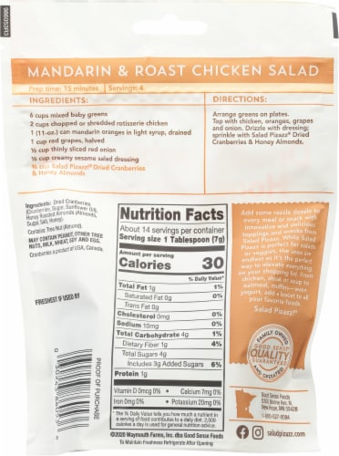Good Sense Salad Pizazz!® Dried Cranberries & Honey Almonds Fruit and Nut Salad Toppings Perspective: back