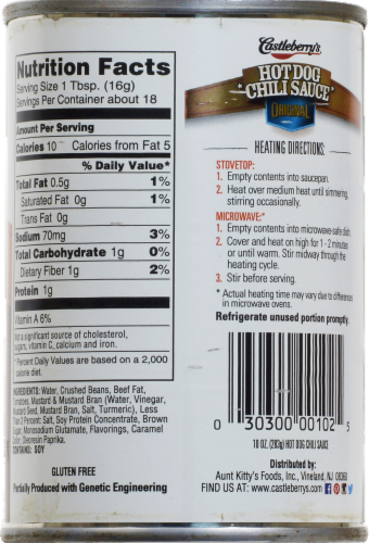 Castleberry's Original Hot Dog Chili Sauce Perspective: back