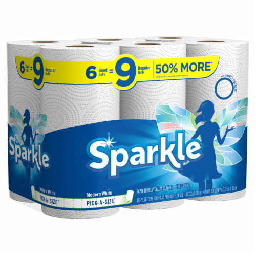 Sparkle Modern White Pick-A-Size Giant Paper Towels Perspective: back