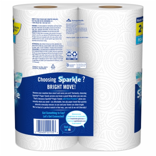 Sparkle Pick-A-Size Modern White Paper Towels Perspective: back