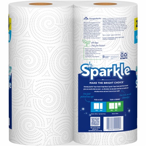 Sparkle Pick-A-Size Double Roll Paper Towels Perspective: back