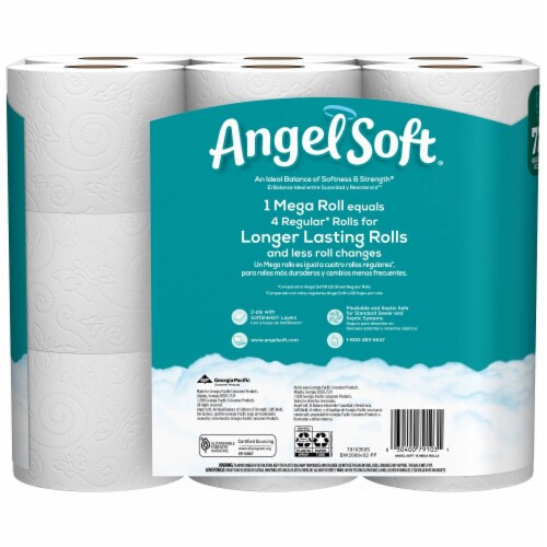 Angel Soft Mega Roll Bath Tissue Perspective: back