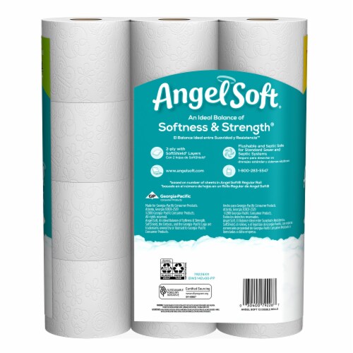 Angel Soft Classic White Double Roll Toilet Paper Perspective: back