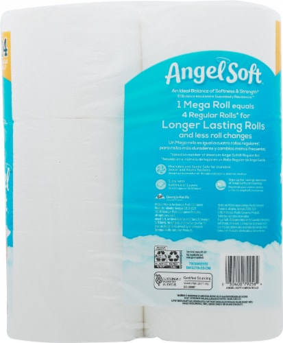 Angel Soft® Mega Roll Unscented Bathroom Tissue Perspective: back