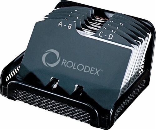 Rolodex™ Metal/Mesh Open Tray Business Card File Holder Perspective: back