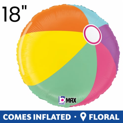 Summer Beach Ball Helium Filled Balloon Perspective: back