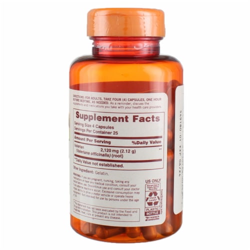 Sundown Clean Nutrition True Tranquility Valerian Root Capsules, 530 mg, 100 Ct Perspective: back