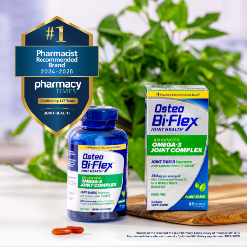 Osteo Bi-Flex Advanced Omega-3 Joint Complex, With Algae Oil, Joint Support Supplement Perspective: back