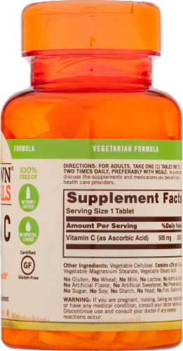 Sundown Naturals Vitamin C Tablets 500mg Perspective: back