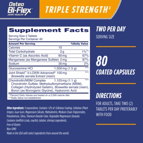 Osteo Bi-Flex® Triple Strength Joint Health Coated Tablets Perspective: back