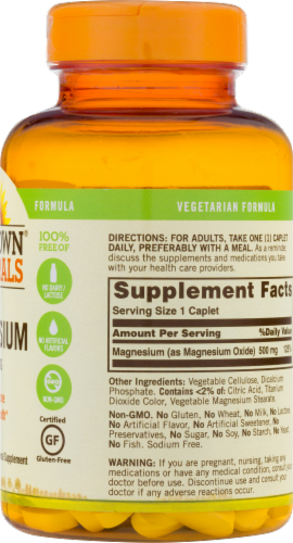 Sundown Naturals Magnesium 500 mg Caplets Perspective: back