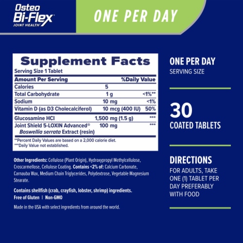 Osteo Bi-Flex One Per Day, Joint Health Supplement, Tablets Perspective: back