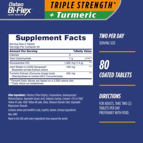 Osteo Bi-Flex® Triple Strength + Tumeric Joint Health Coated Tablets Perspective: back