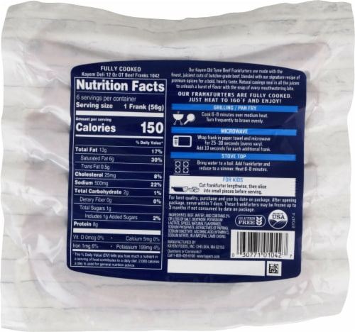 Kayem® Old Tyme Beef Frankfurters Perspective: back