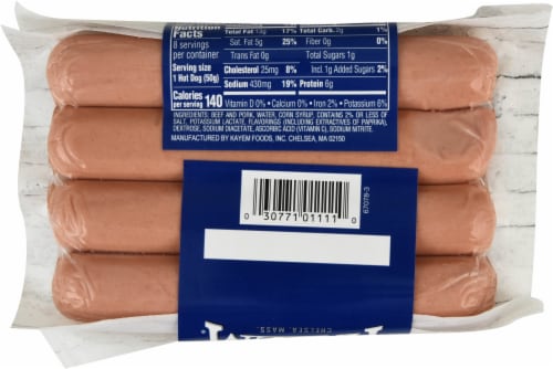 Kayem® Beef & Pork Hot Dogs Perspective: back
