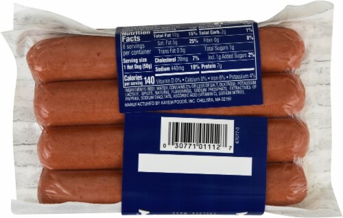 Kayem® Skinless Beef Hot Dogs Perspective: back