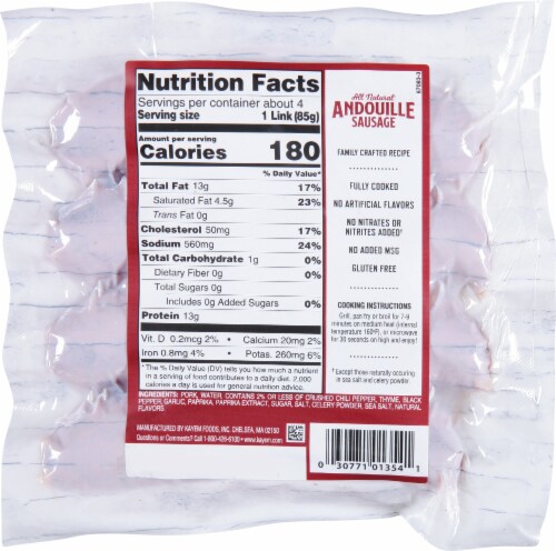 Kayem® Small Batch Andouille Sausage Perspective: back
