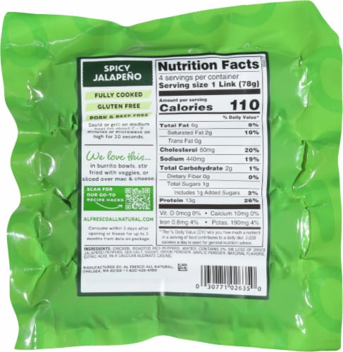 Al Fresco® Spicy Jalapeno With Roasted Peppers Chicken Sausage