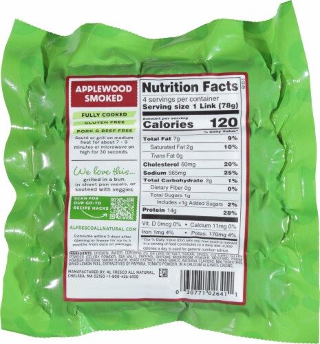 Al Fresco® Applewood Smoked Chicken Sausage Perspective: back