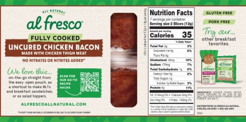Al Fresco® Original Fully Cooked Uncured Chicken Bacon Perspective: back
