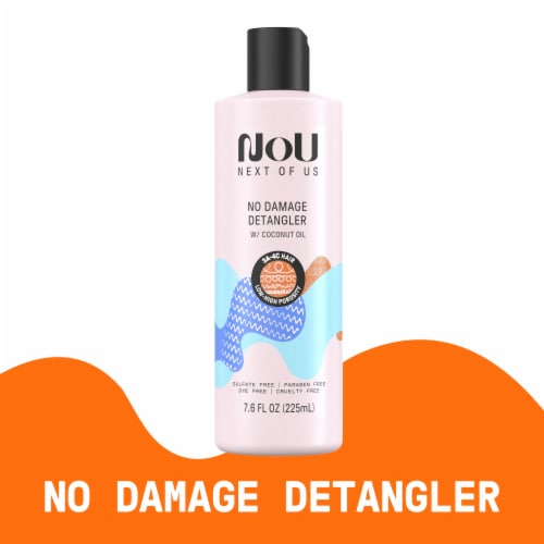 NOU No Damage Detangler with Coconut Oil for Curly and Coily Hair Perspective: back