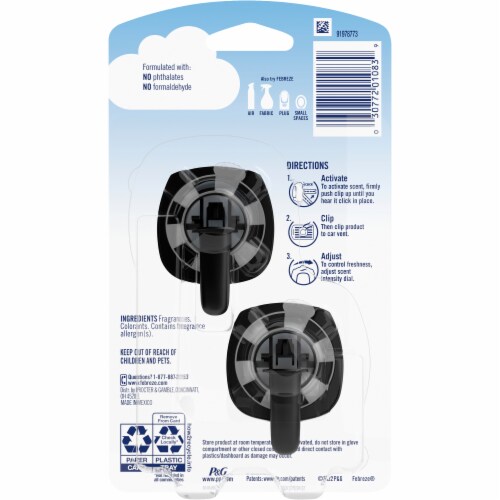 Febreze Unstopables Fresh Scent Car Air Freshener Vent Clips Perspective: back