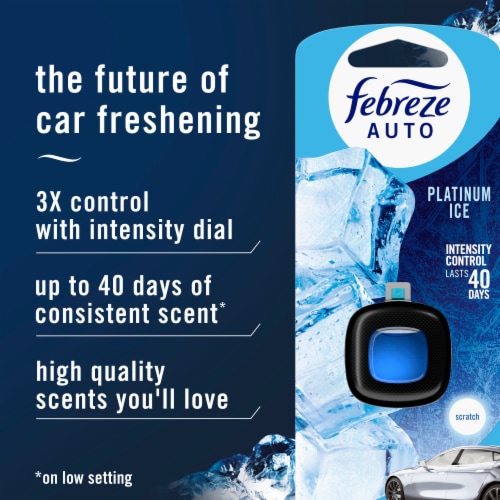 Febreze AUTO Air Freshener Vent Clip Platinum Ice Scent Car Vent Clip Perspective: back