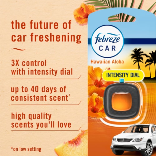 Febreze Car Air Freshener Heavy Duty Crisp Clean Scent Car Vent Clip Perspective: back