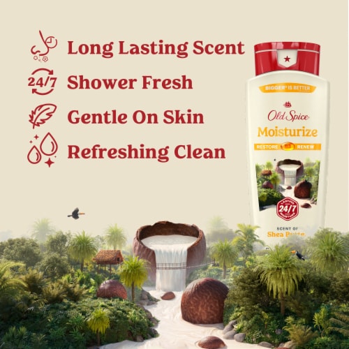 Old Spice Men's Moisturize with Shea Butter Body Wash Perspective: back