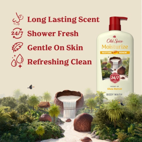 Old Spice Fresher Collection Body Wash Pump Moisturizing With Shea Butter Perspective: back