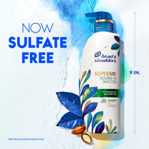 Head & Shoulders Supreme Sulfate Free Nourish & Smooth Shampoo Perspective: back