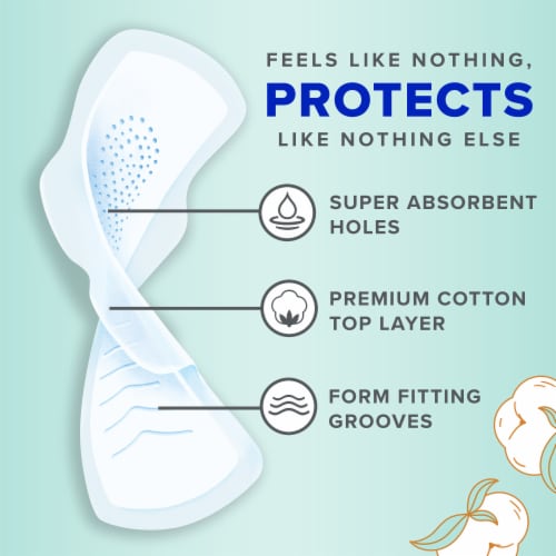 Always Pure Cotton FlexFoam Pads with Wings Extra Heavy Flow Absorbency Size 3 Unscented Perspective: back