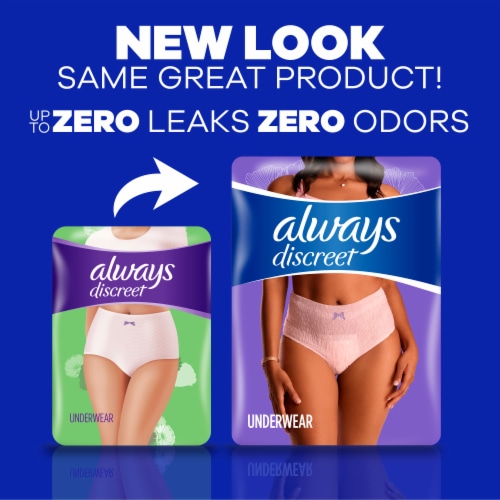 Always Discreet Adult Incontinence & Postpartum Underwear for Women Maximum Large Perspective: back