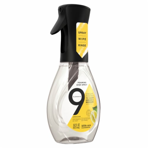 9 Elements Foaming Dish Spray Dish Soap Lemon Scent Perspective: back