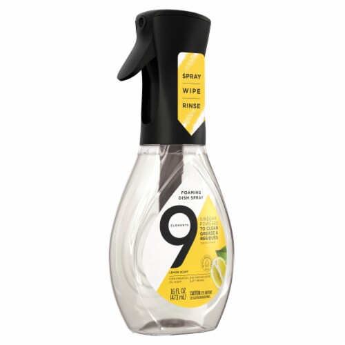9 Elements Foaming Dish Spray Dish Soap Lemon Scent Perspective: back