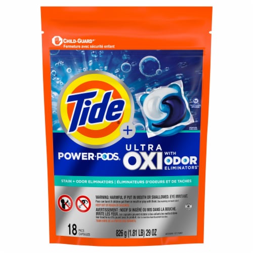 Tide Ultra OXI Power PODS with Odor Eliminators Laundry Detergent Pacs Perspective: back