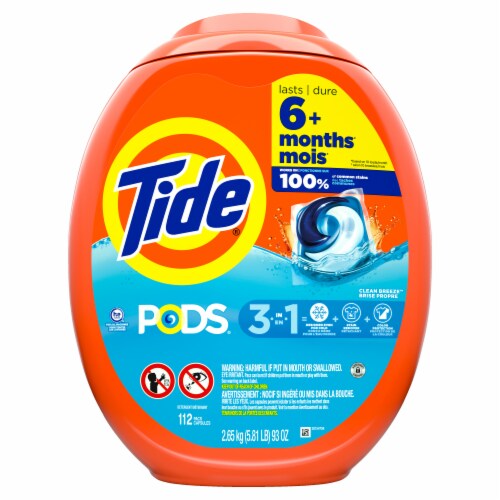 Tide PODS Clean Breeze Liquid Laundry Detergent Pacs Perspective: back