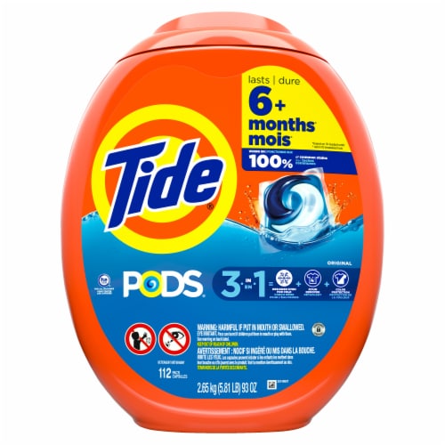 Tide PODS Original Liquid Laundry Detergent Soap Pacs Perspective: back