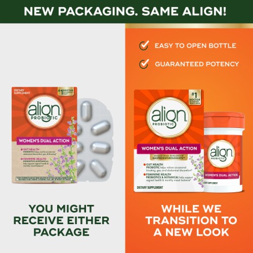 Align Women's Dual Action Probiotic Capsules Perspective: back