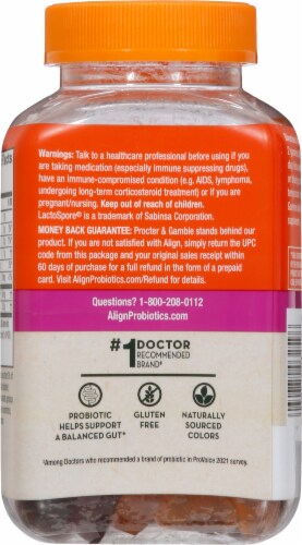 Align® Probiotic Dualbiotic Prebiotic + Probiotic Dietary Supplement Gummies Perspective: back