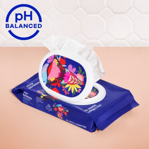 Always REFRESH Cleansing Wipes Fragrance-Free Perspective: back