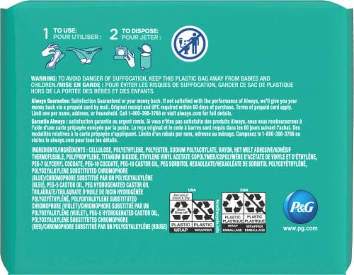 Always® Ultra Thin Pads with Wings Long Super Absorbency Size 2 Perspective: back